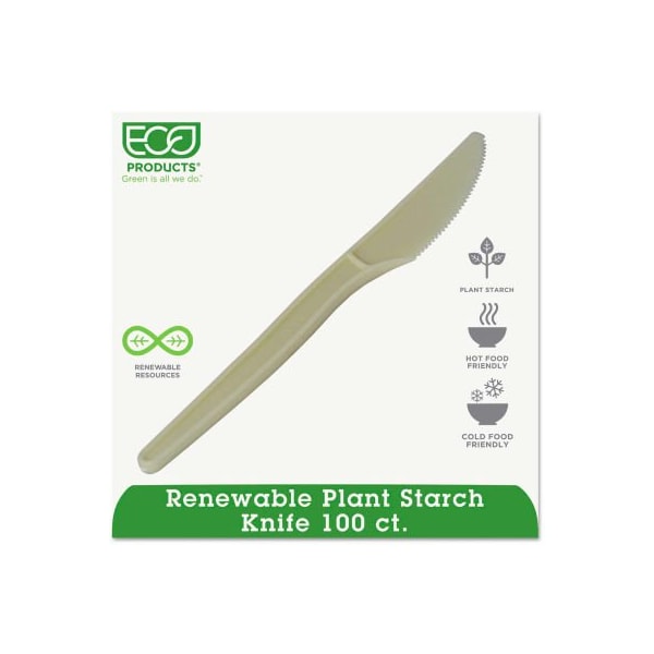 Eco-Products Eco-Products EP-S001PK, Knife, Plantstarch (PSM), Cream, 50/Pack EP-S001PK - main